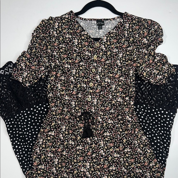 Art Class Floral and Polka Dot Kids Dress - Picture 8 of 11